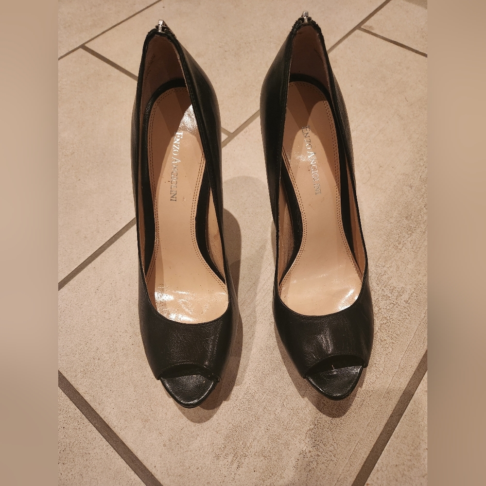 Black Peep Toe Heels